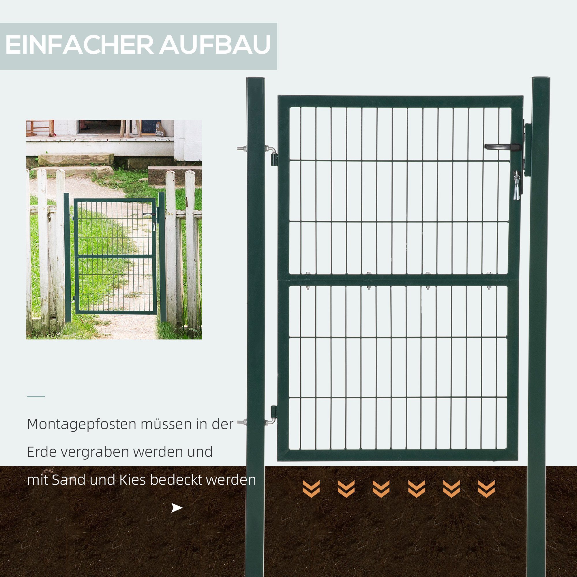 Gartentor Gartentor, Montagepfosten zur Befestigung