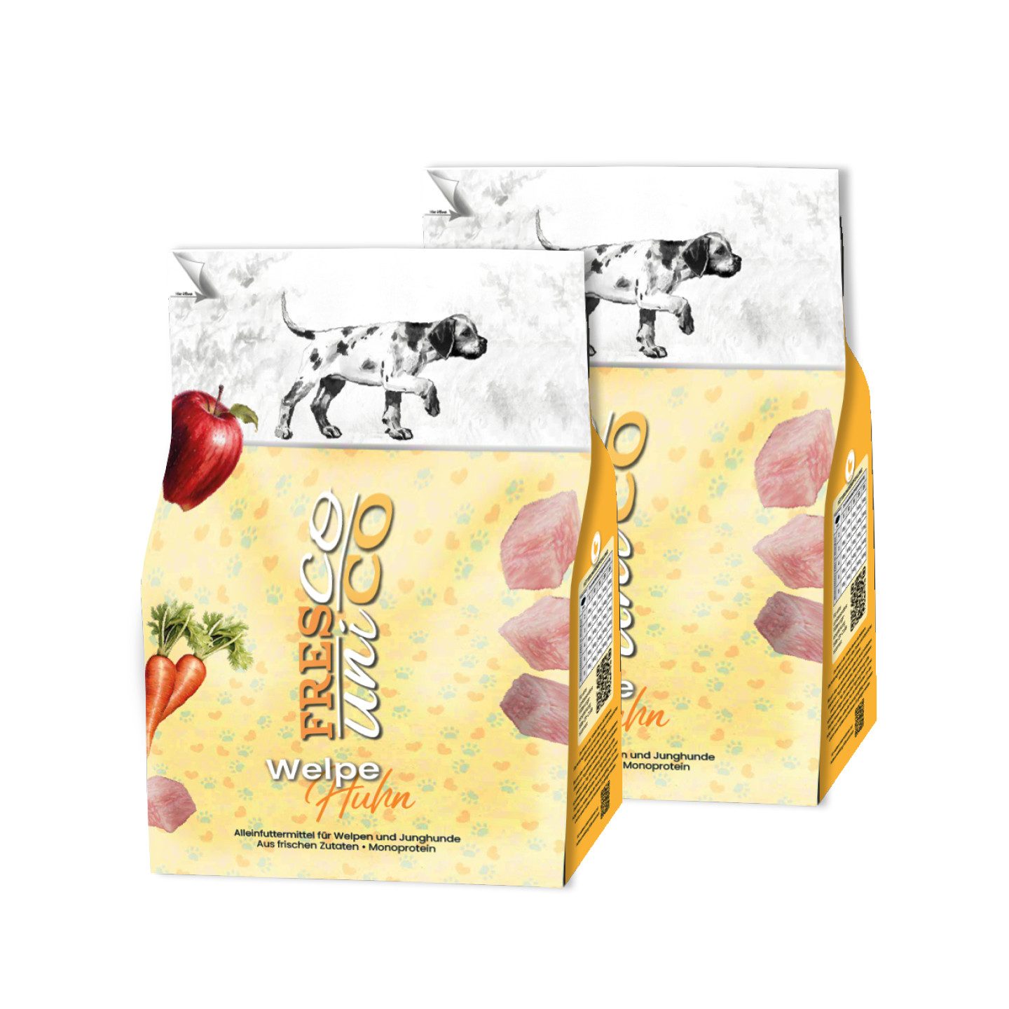Fresco Dog unico Junior Huhn, Premium Hundefutter trocken getreidefrei, Trockenfutter für: Hunde, 65% Frischfleisch, zuckerfrei & hochverträglich