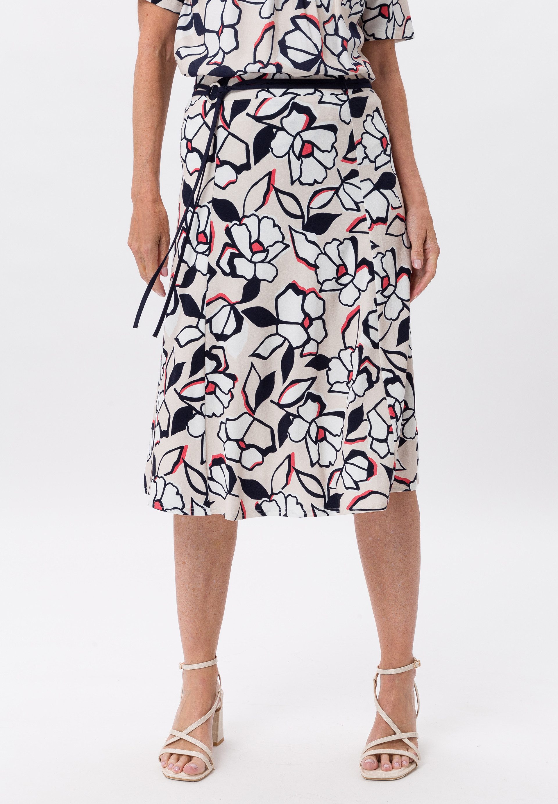 FRANK WALDER A-Linien-Rock mit grafischem Print