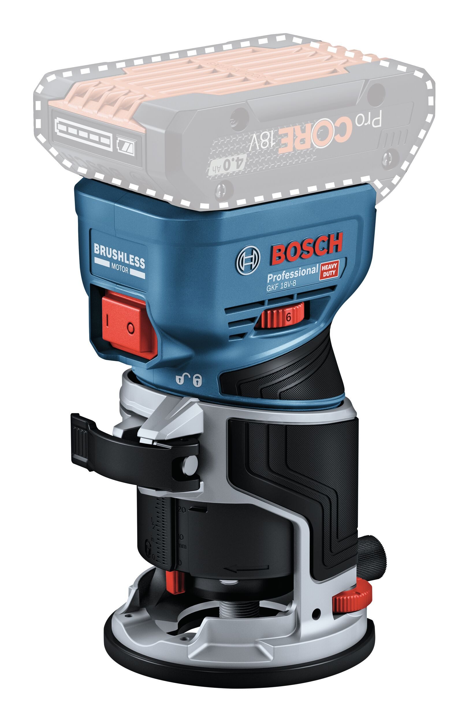 BOSCH Akku-Fräse GKF 18V-8, 18 in V, Kantenfräse Heavy Duty Ohne Akku - in L-BOXX 136
