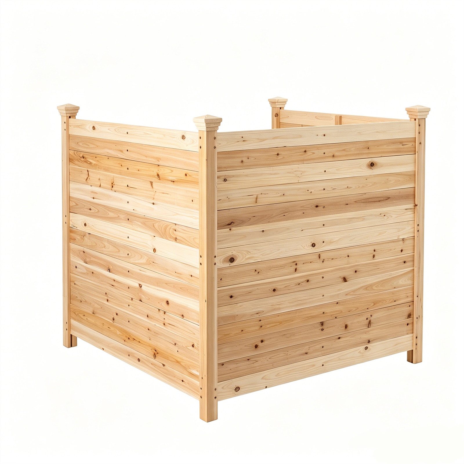 KOMFOTTEU Gartenzaun, (3-St), Steckzaun Sichtschutzzaun aus Holz mit Pfählen