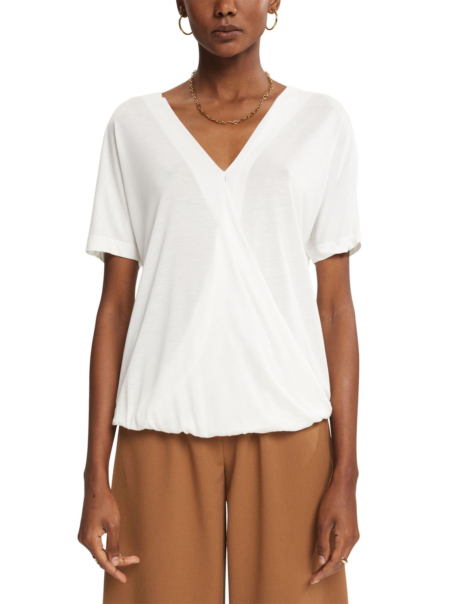 Wickel-T-Shirt T-Shirt WHITE OFF Esprit (1-tlg) Collection