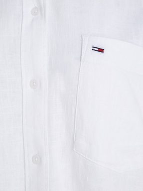 Tommy Jeans Klassische Bluse TJW SP OVR LINEN SHIRT mit Tommy Jeans Flagge