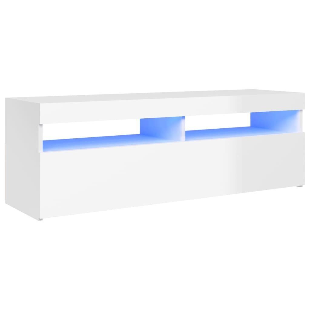 vidaXL TV-Schrank NA TV-Schrank mit LED Leuchten Hochglanz-Weiß 120x35x40 cm Lowboard