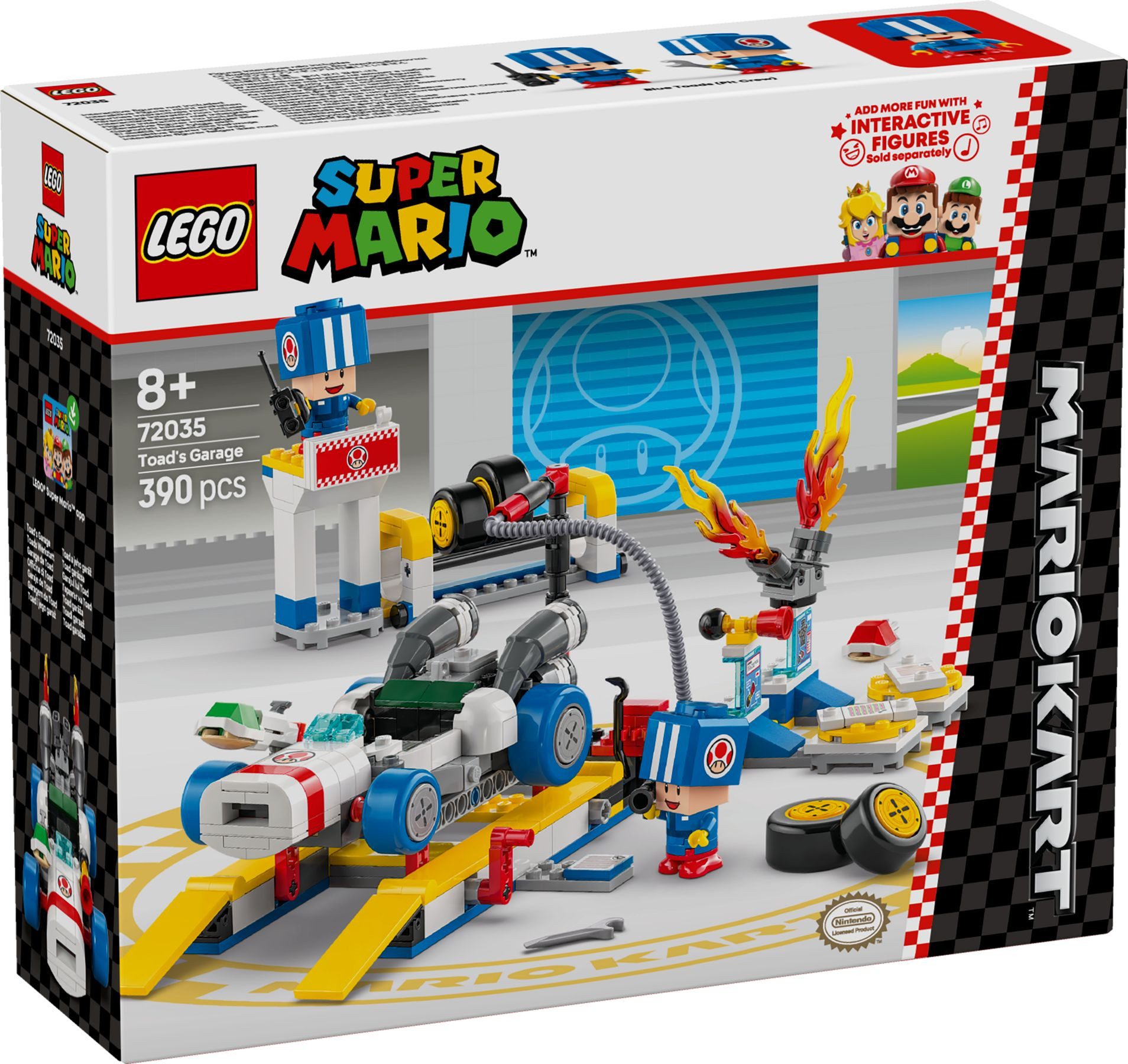 LEGO® LEGO® Super Mario™ 72035 Mario Kart™ – Toads Werkstatt Konstruktionsspielsteine, (390 St)