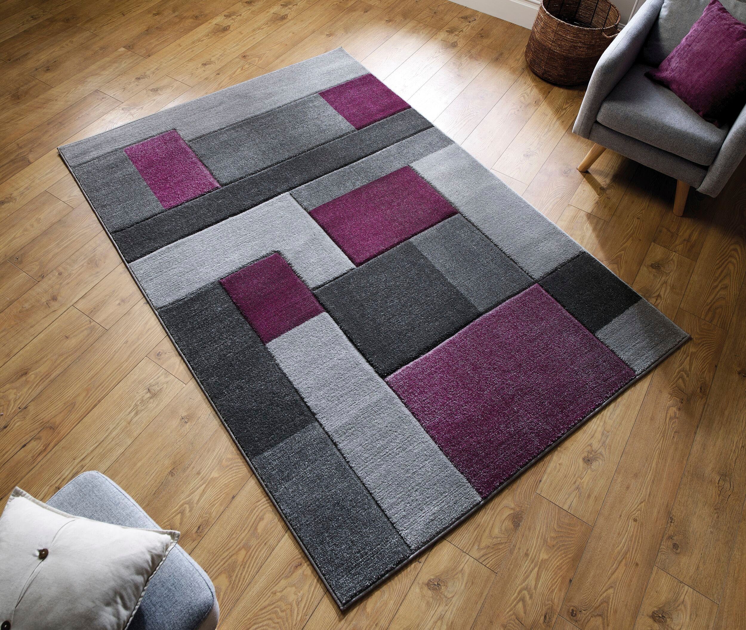 mm, Cosmos, mit Patchwork Lila 12 FLAIR Design, Hoch-Tief-Effekt Teppich rechteckig, mehrfarbig, Höhe: RUGS,