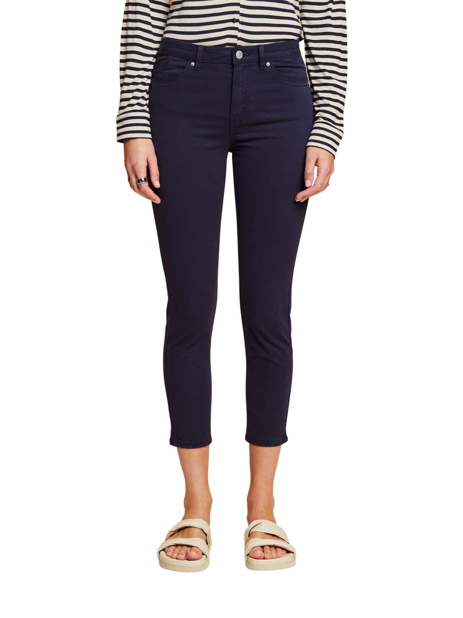 Stretchige in Esprit NAVY Cropped-Länge edc 7/8-Hose by Mid-Rise-Hose