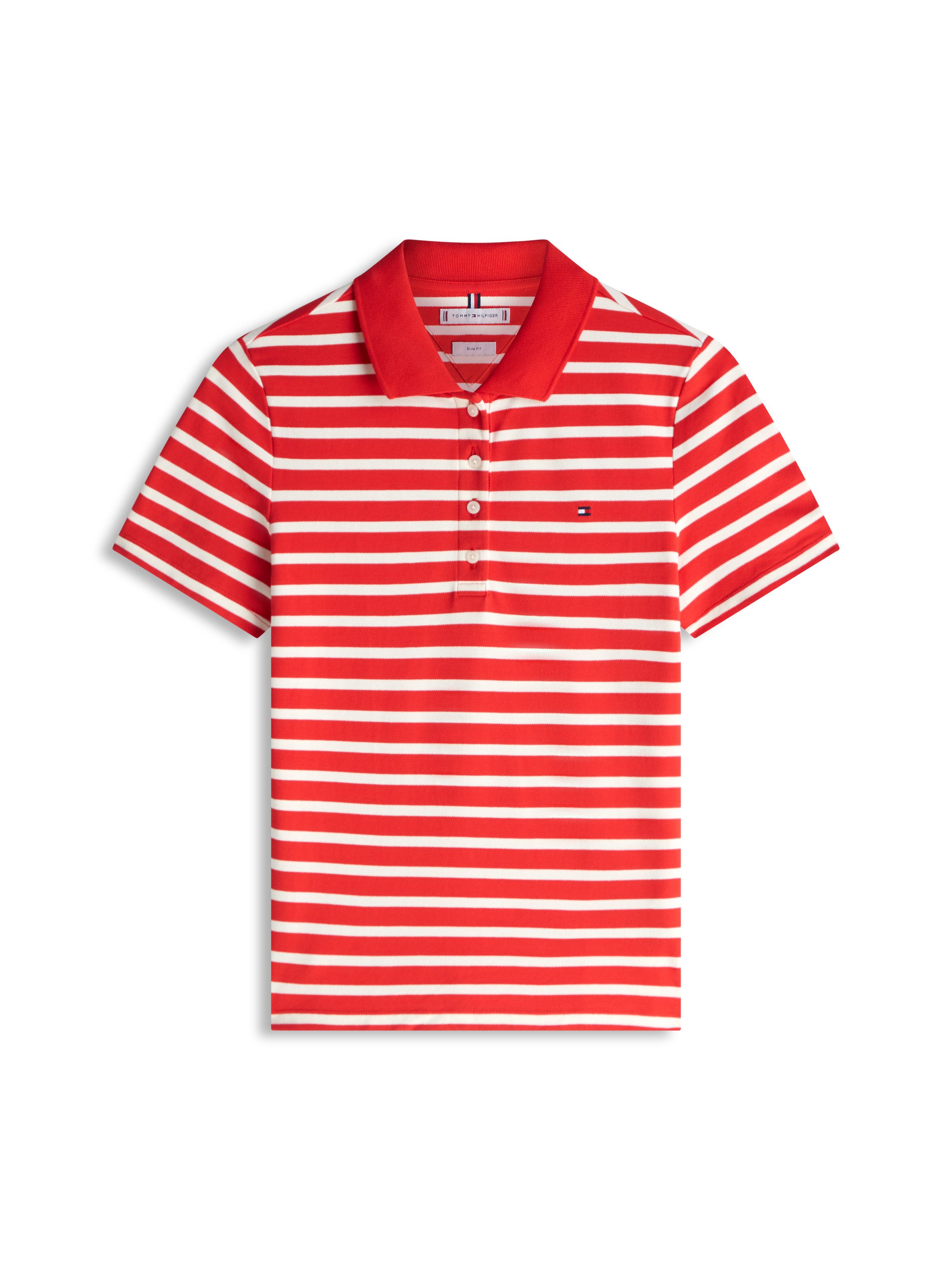 Tommy Hilfiger Poloshirt 1985 Slim Fit Pique Premium mit Logostickerei, Seitenschlitze – Bild 5 von 5