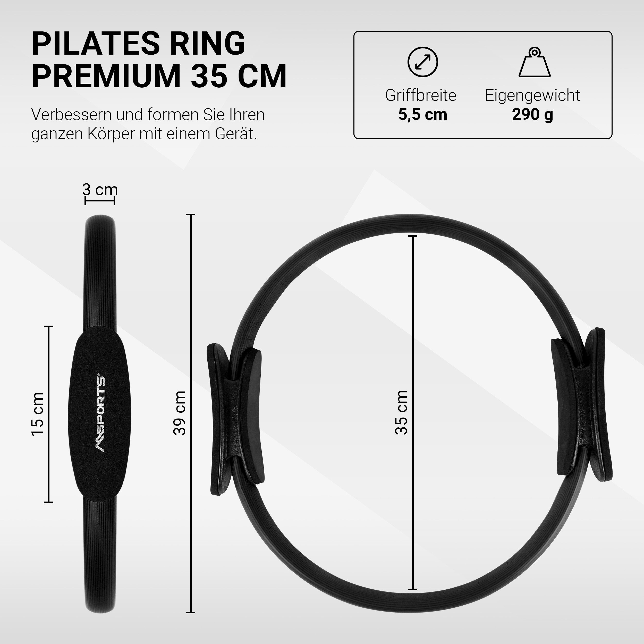 MSports® Pilates-Ring MSPORTS Pilates Ring Premium I Widerstandsring -Yoga Ring 38 cm