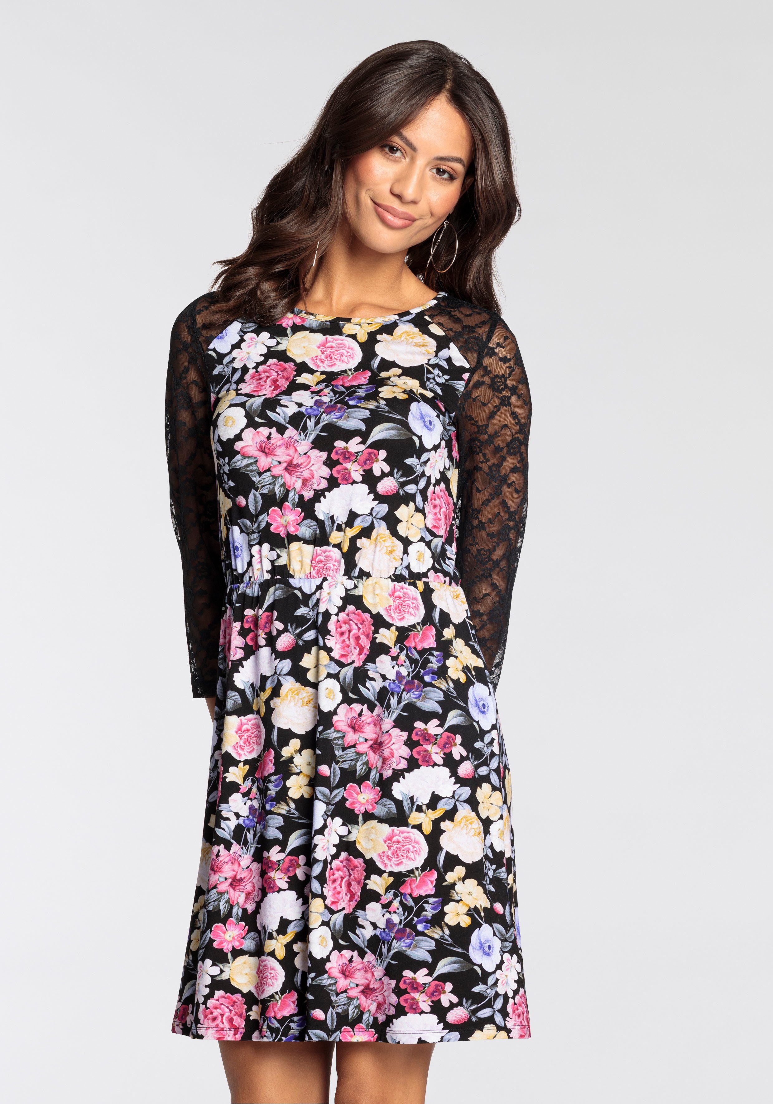 Melrose Spitzenkleid mit elegantem Blumen-Print - NEUE KOLLEKTION