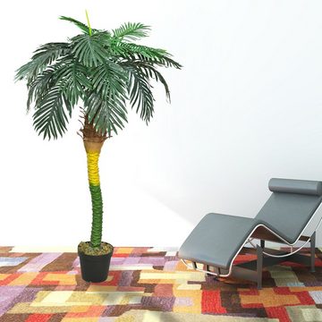 Kunstpalme Künstliche Kunstpalme Palme künstlich Königspalme Kunstpflanze 180 cm, Decovego