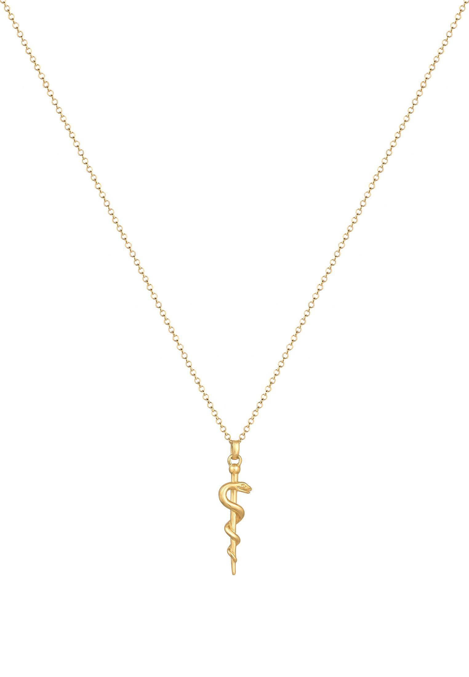 Elli Kette mit Anhänger Schlangenstab Äskulapstab Heilkunde 925er Silber, H günstig online kaufen