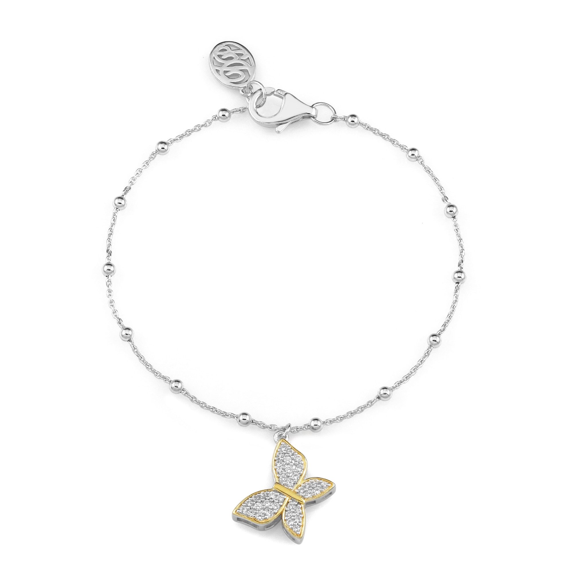 Silberarmband Zirkonia Armband Sterlingsilber rhodiniert, Schmetterling 0,35 ct