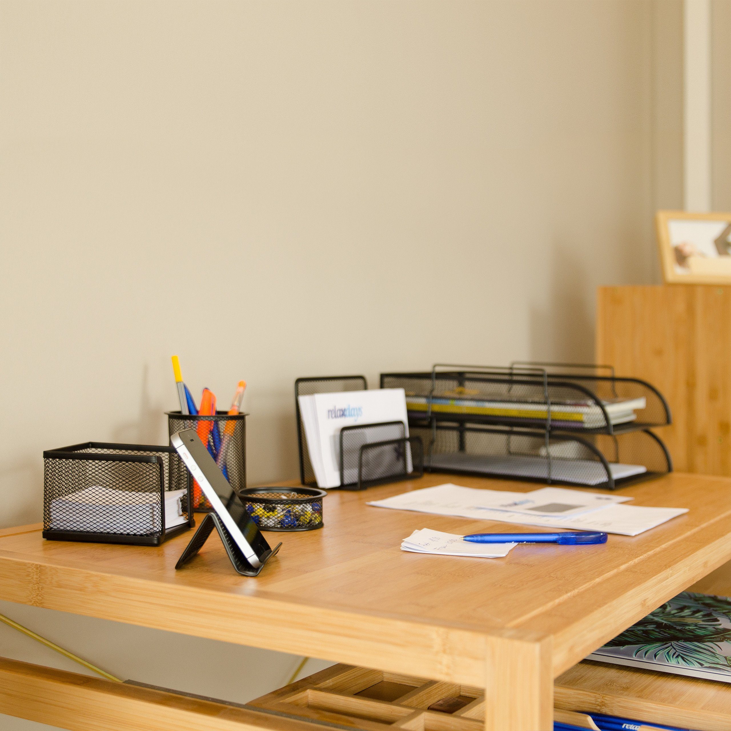 relaxdays Schreibtischaufsatz Schreibtisch Organizer Set, 7-teilig, günstig online kaufen