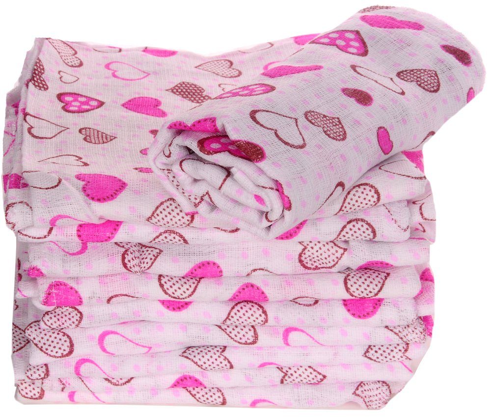 Stoffwindeln 10 Stück Tücher für Baby Babywindeln Spucktuch Stoffwindeln mit Herzen