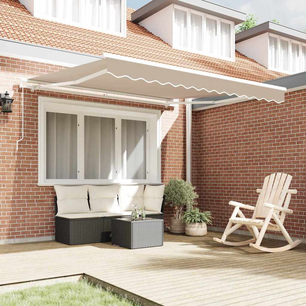 vidaXL Markise Ausziehbare Markise Beige 350 x 250 cm Polyester und Aluminium (1-St)