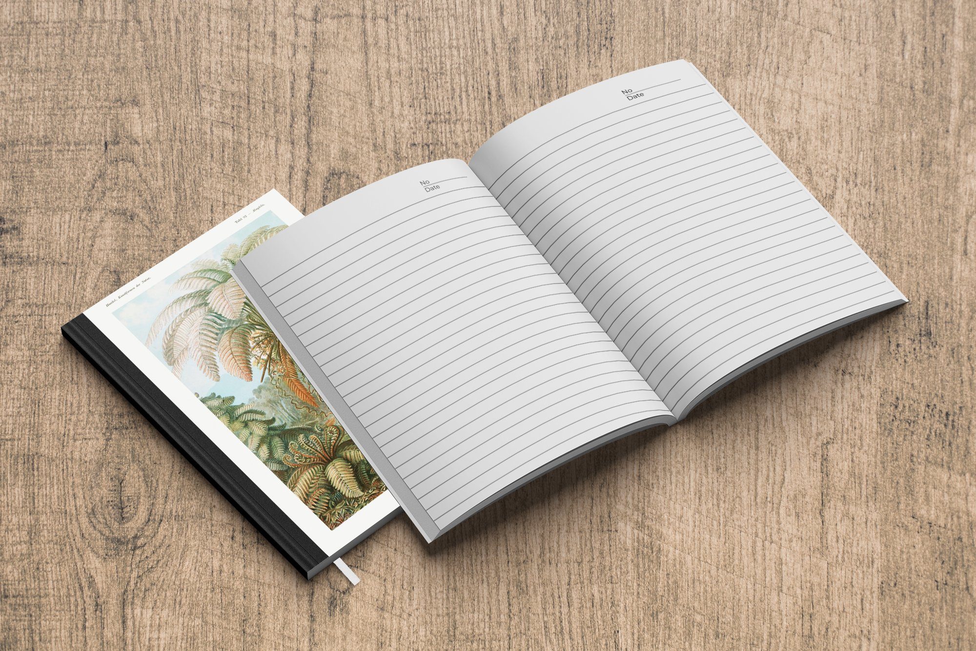 Journal, - - Natur, 98 Merkzettel, Farne A5, Notizbuch Seiten, Haushaltsbuch Meister Pflanzen - Alte Notizheft, - Vintage MuchoWow Tagebuch,