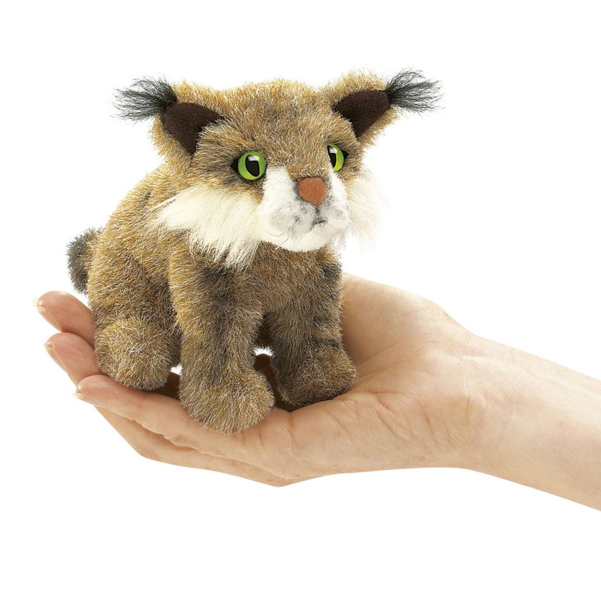 Folkmanis Handpuppen Fingerpuppe Folkmanis Fingerpuppe Mini Luchs / Mini Bobcat 2740 (Packung)