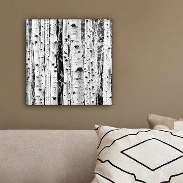 OneMillionCanvasses® Leinwandbild Bäume - Holz - Schwarz und weiß - Natur, (1 St), Leinwand Bilder für Wohnzimmer Schlafzimmer