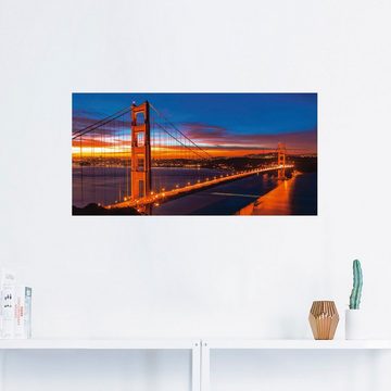 Artland Wandbild The Golden Gate Bridge am frühen Morgen, Brücken (1 St), als Leinwandbild, Wandaufkleber in verschied. Größen