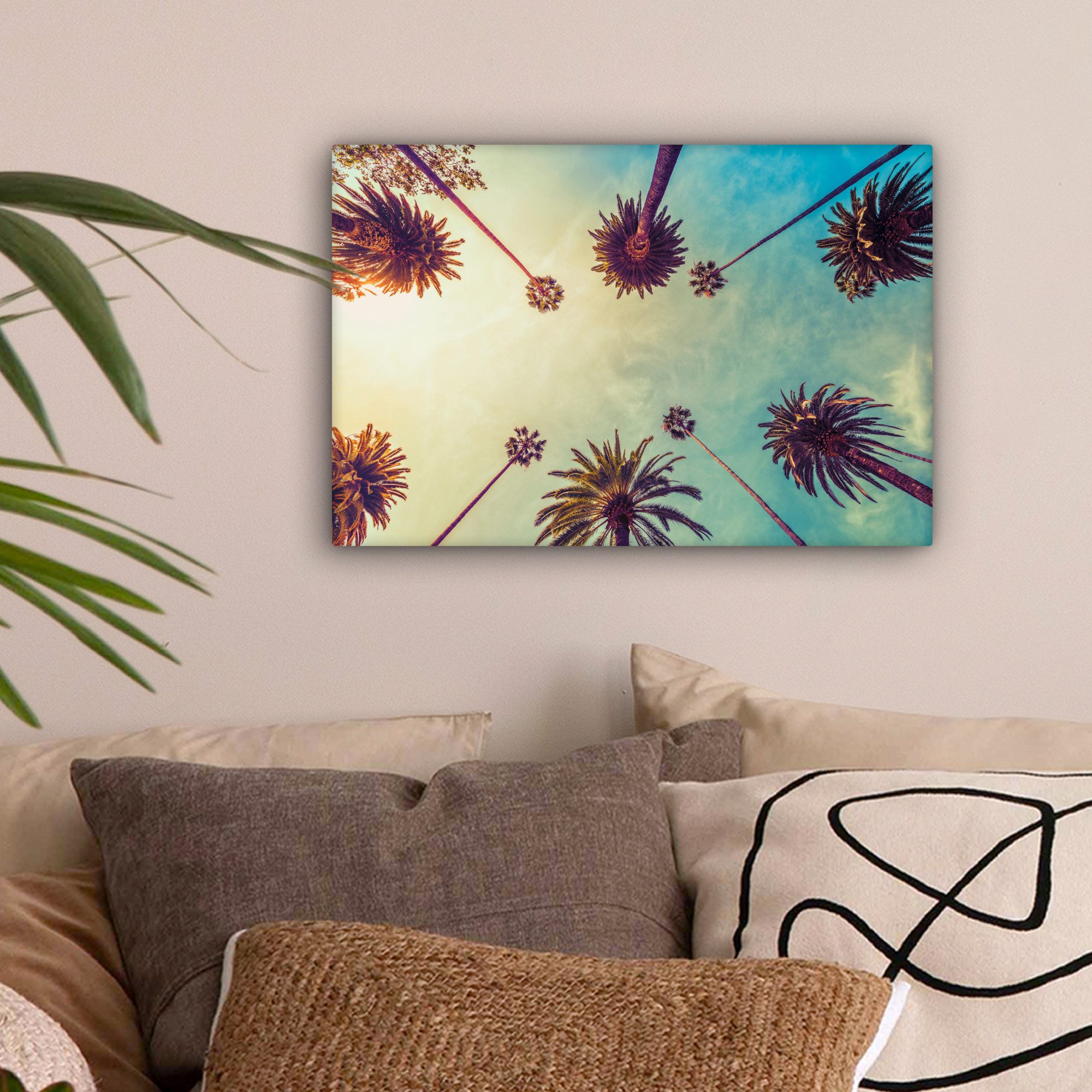 OneMillionCanvasses® Leinwandbild Palme - Himmel - günstig online kaufen