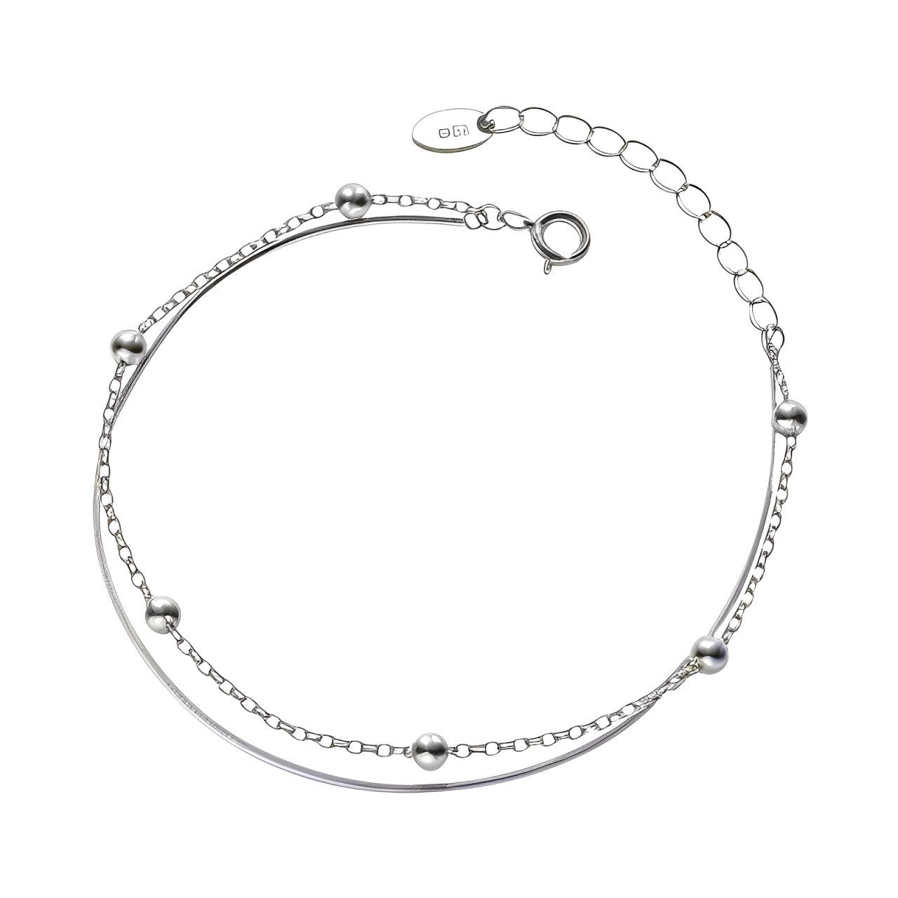 Color Design Armband S925 Silber Armband mit Kugel Elementen und Doppelkett günstig online kaufen