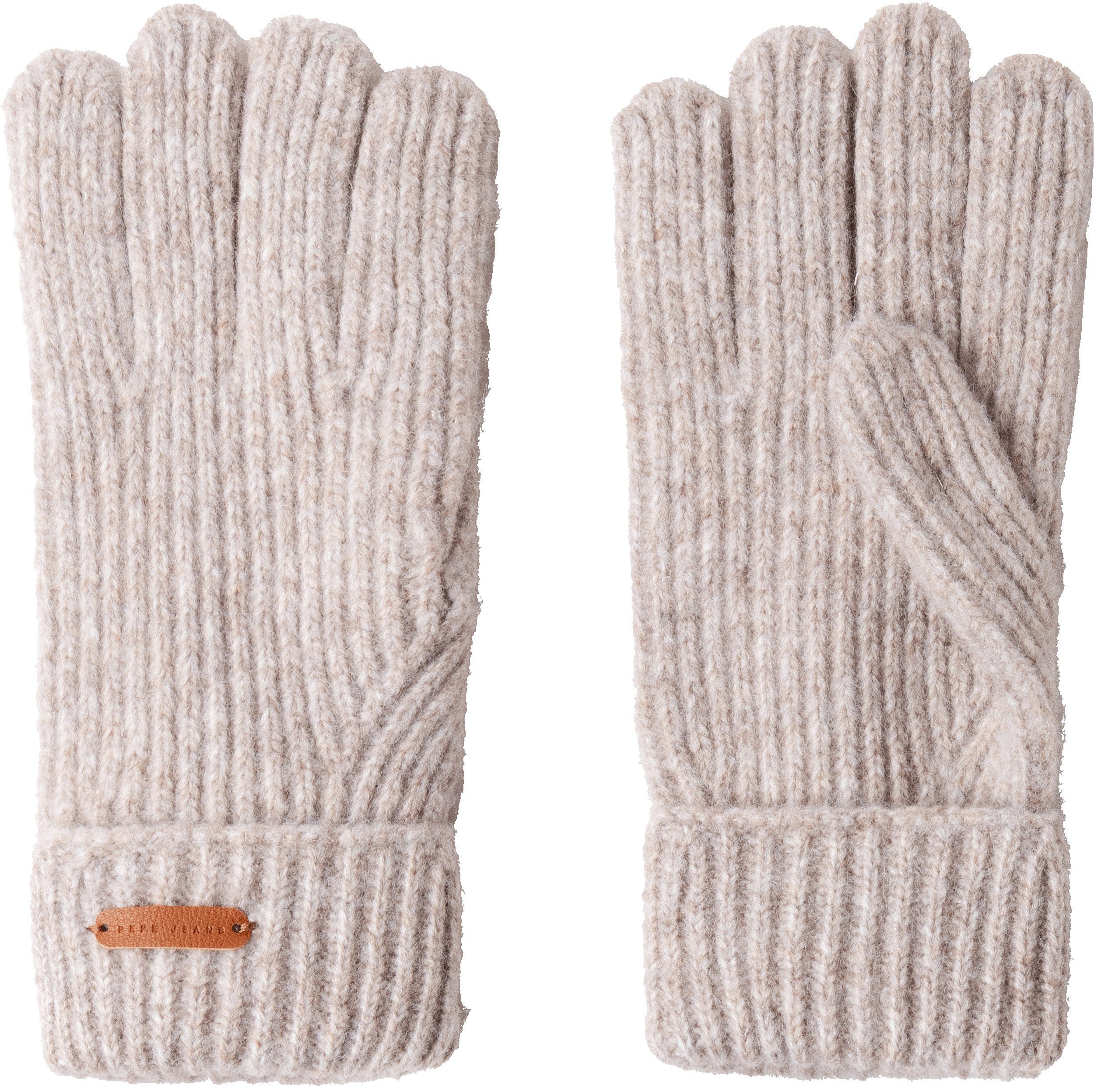 Pepe Jeans Strickhandschuhe FRANCISY GLOVES mit Label-Aufnäher