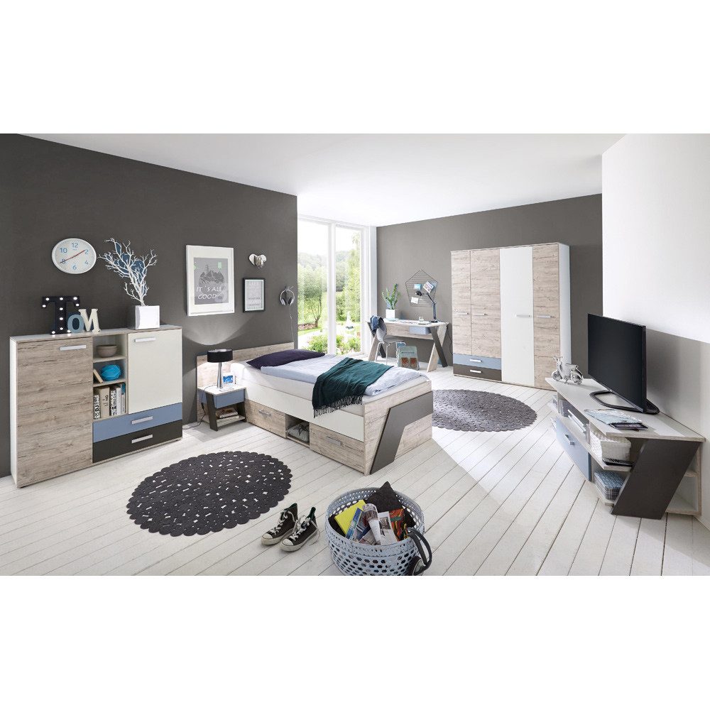 Lomadox Jugendzimmer-Set LEEDS-10, (Sparset, 6-tlg), Sandeiche günstig online kaufen