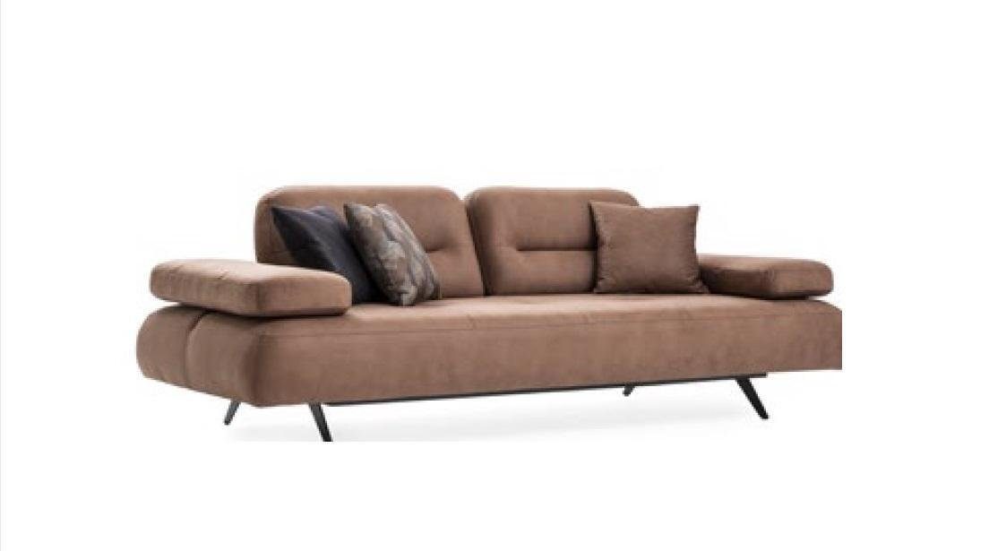 JVmoebel 3-Sitzer Design 3 Sitzer Sofa braun Couch Polster luxus Couchen Sofas Textil