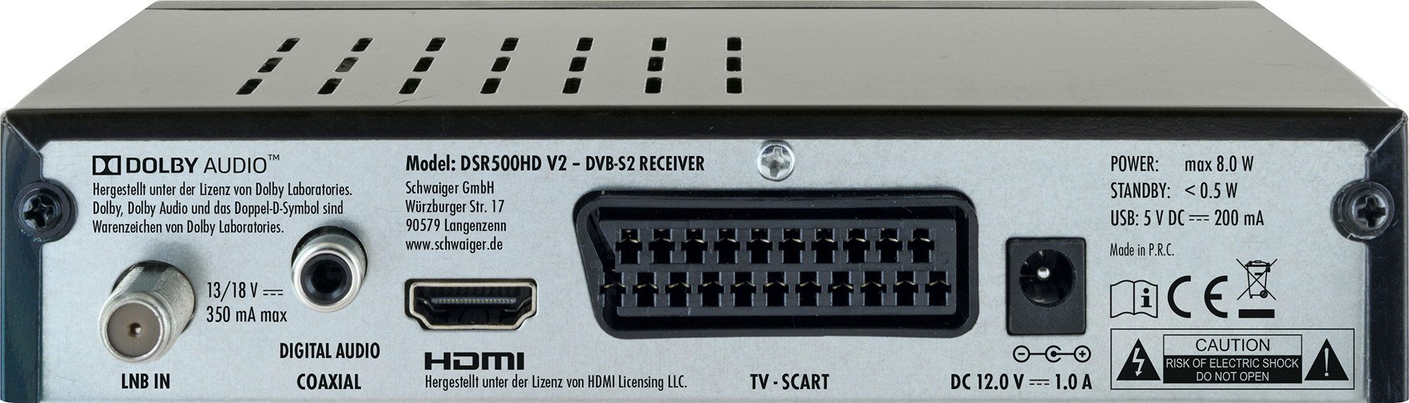 Schwaiger DSR500HD Satellitenreceiver (Eingebauter Mediaplayer)