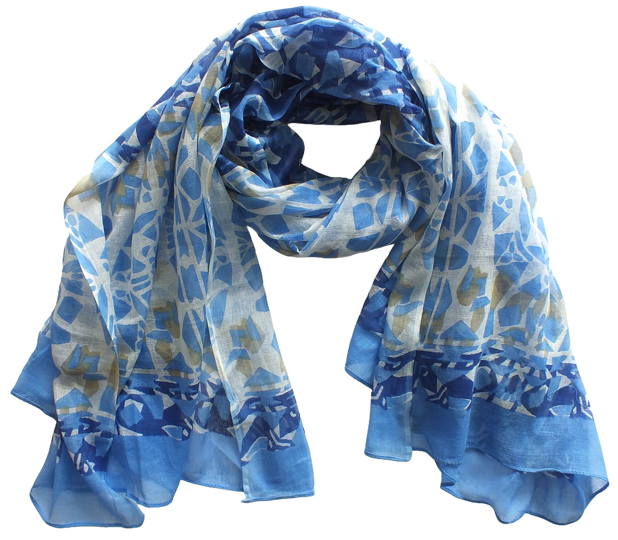 Tamaris Schal Tamaris Scarf, (1-St. 1-teilig), Damen Schal Baumwolle Ethno-Design 105x170cm