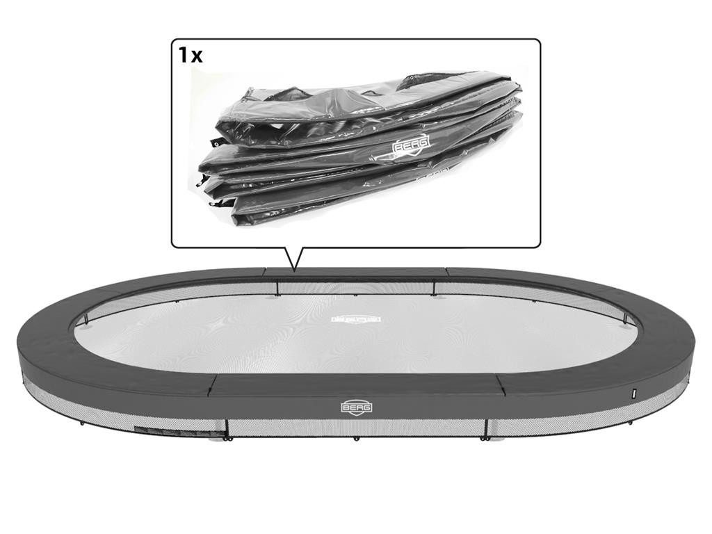 Trampolin-Randabdeckung Ersatzteil 520 cm oval grau - Grand Elite InGround Federabdeckung