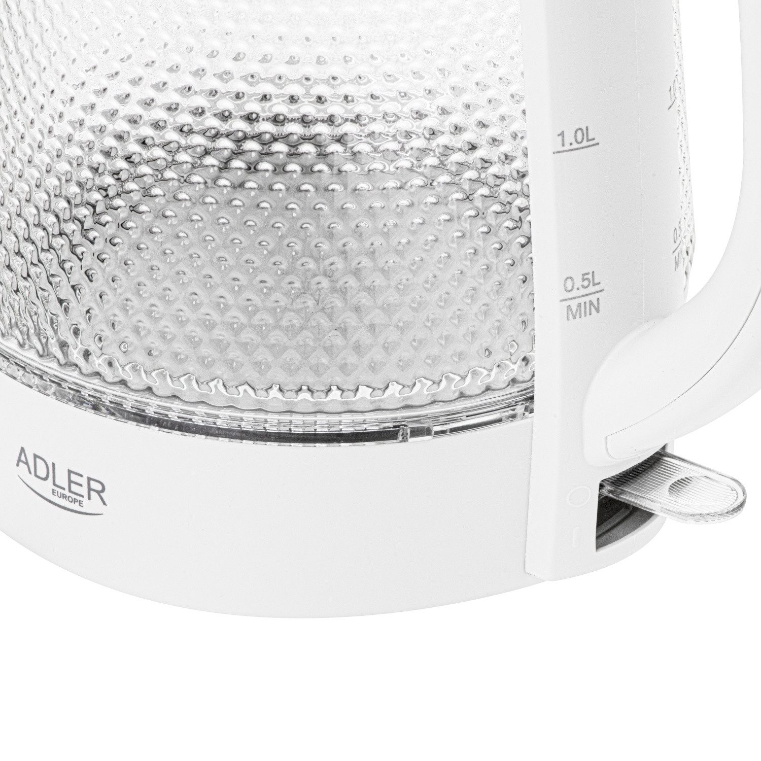Adler Wasserkocher AD 1306 Glas-Wasserkocher 1,8 L, 2200 W, LED-Beleuchtung - Weiß, 1,8 l, 2200 W