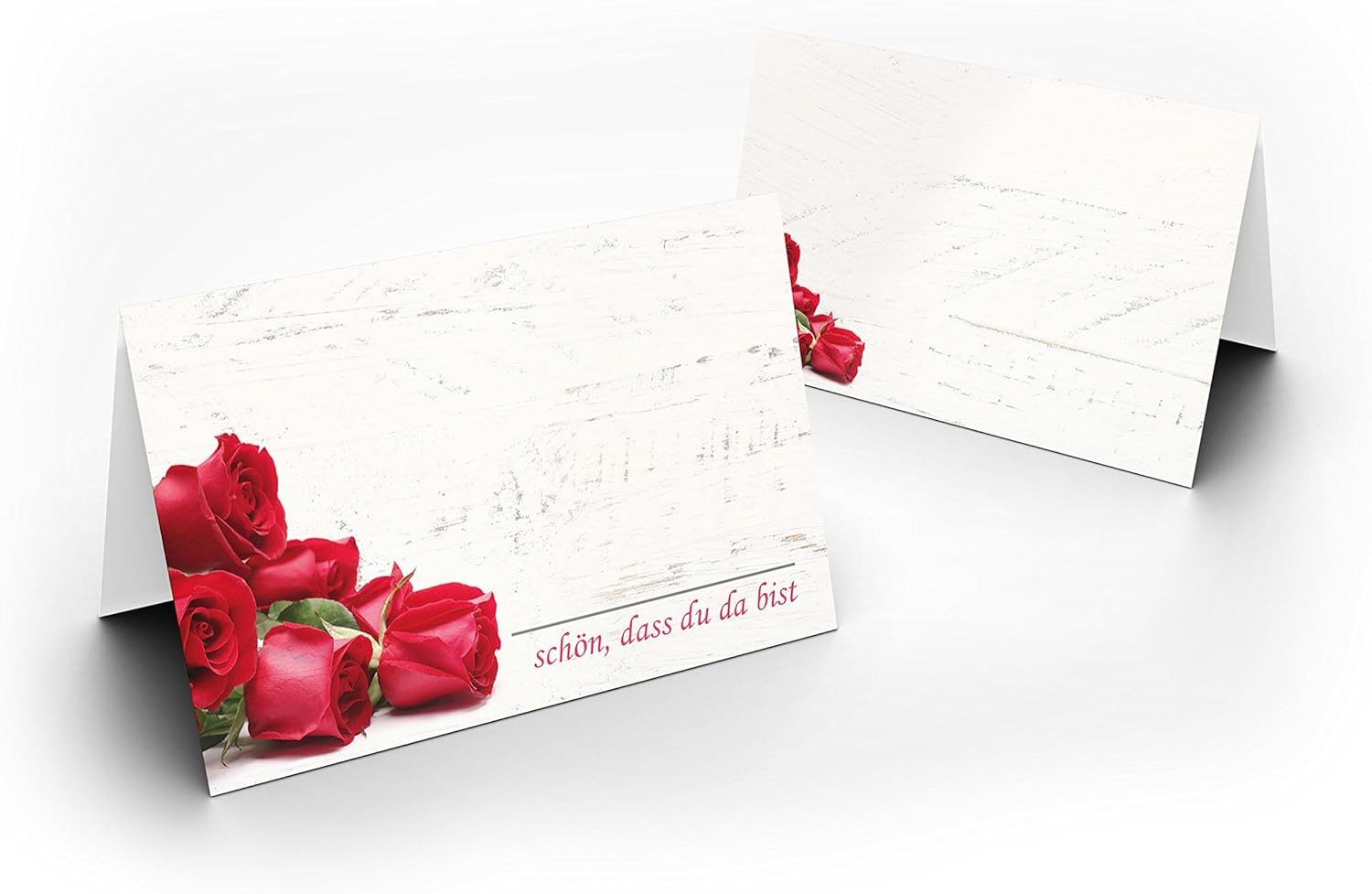 Briefumschläge24Plus Papierdekoration Papierdekoration Platzkarte Rosen Rot 50 Stück, Papier UV-Lack glänzend