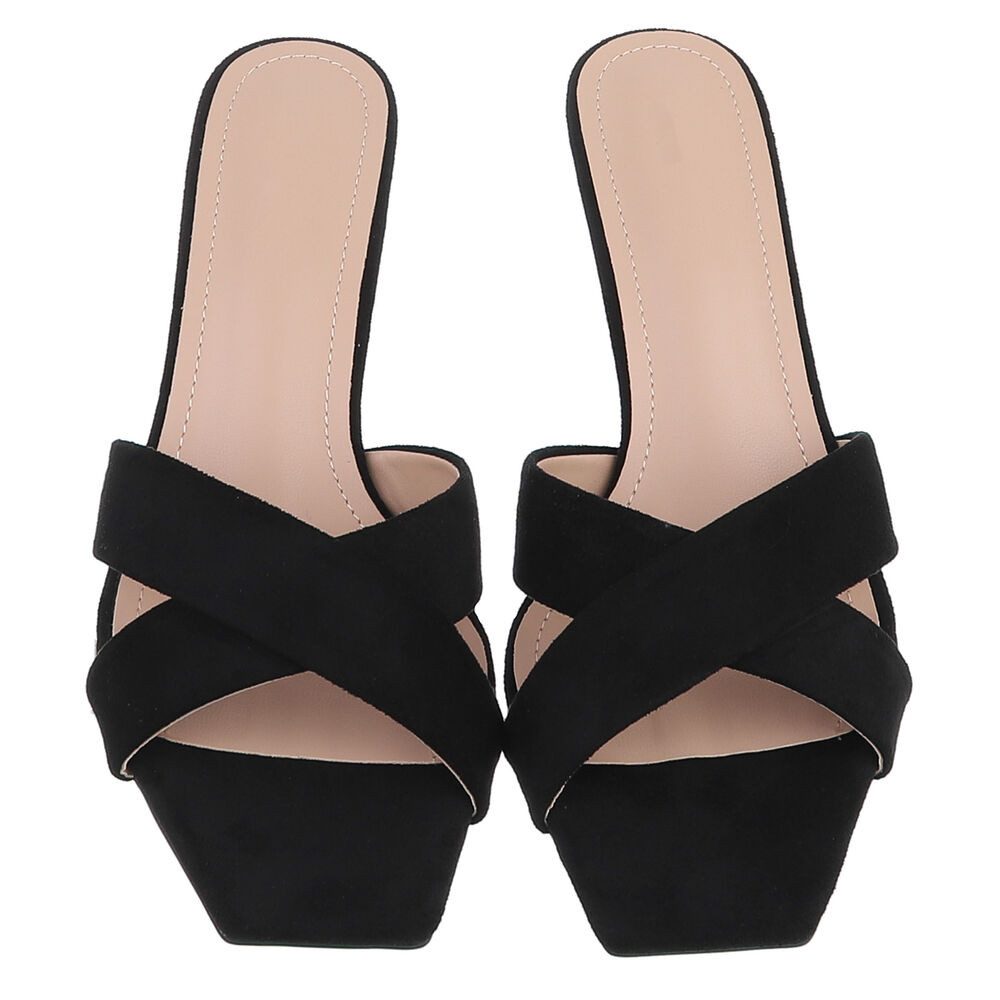 Ital-Design Damen Mules Pumps mit Stilettoabsatz und Riemen Pantolette (91895859) Pfennig-/Stilettoabsatz Sandalen & Sandaletten in Schwarz – Bild 4 von 5