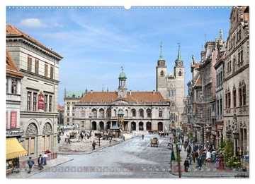 CALVENDO Wandkalender Sachsen-Anhalt - Orte zur Kaiserzeit in Farbe - Fotos restauriert und koloriert (Premium, hochwertiger DIN A2 Wandkalender 2023, Kunstdruck in Hochglanz)