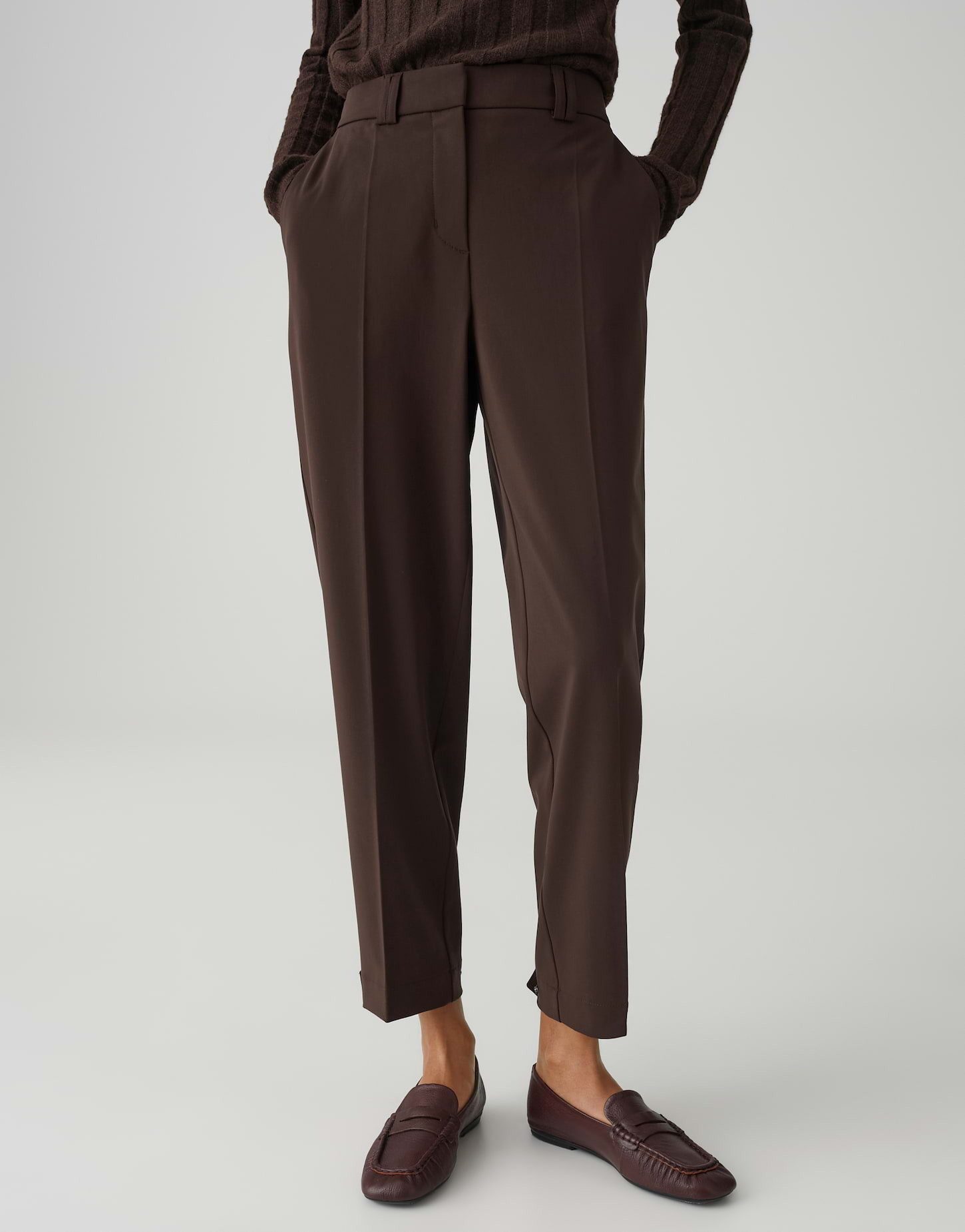 OPUS Stoffhose Maiga lively mit weitenverstellbaren Saum ovales Bein, weicher Griff, fließender Fall, Taschen