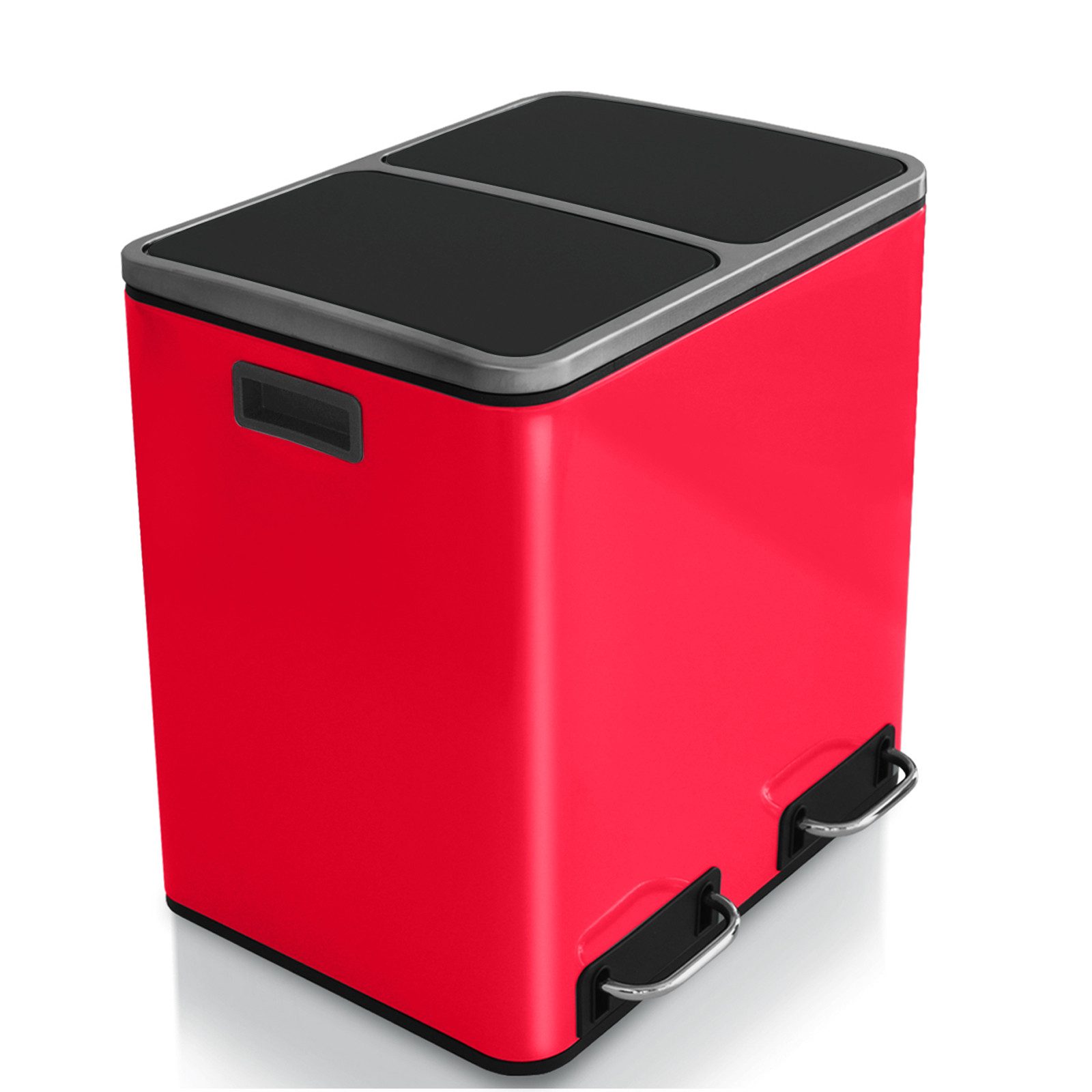 casa pura Mülltrennsystem Felix, Abfallbehälter aus Edelstahl, Verschiedene Farben & Größen, 30 Liter Fassungsvermögen