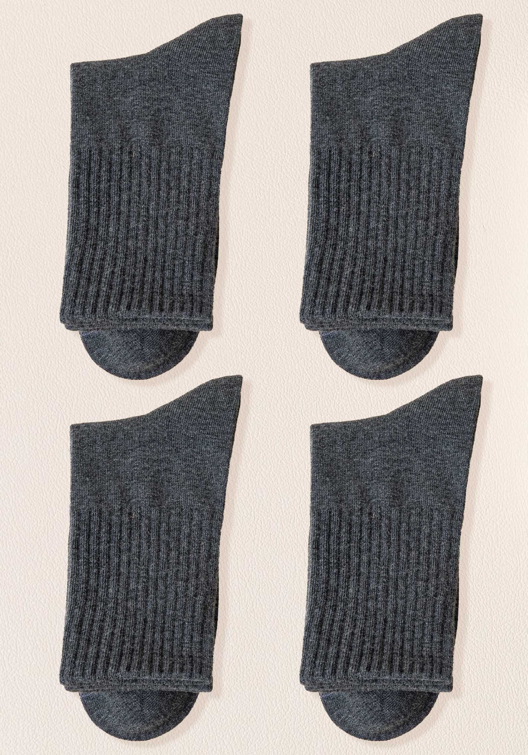 MAGICSHE Basicsocken 100% Baumwolle Basicsocken (8-Paar) mit Einfarbig für Herren Dunkelgrau