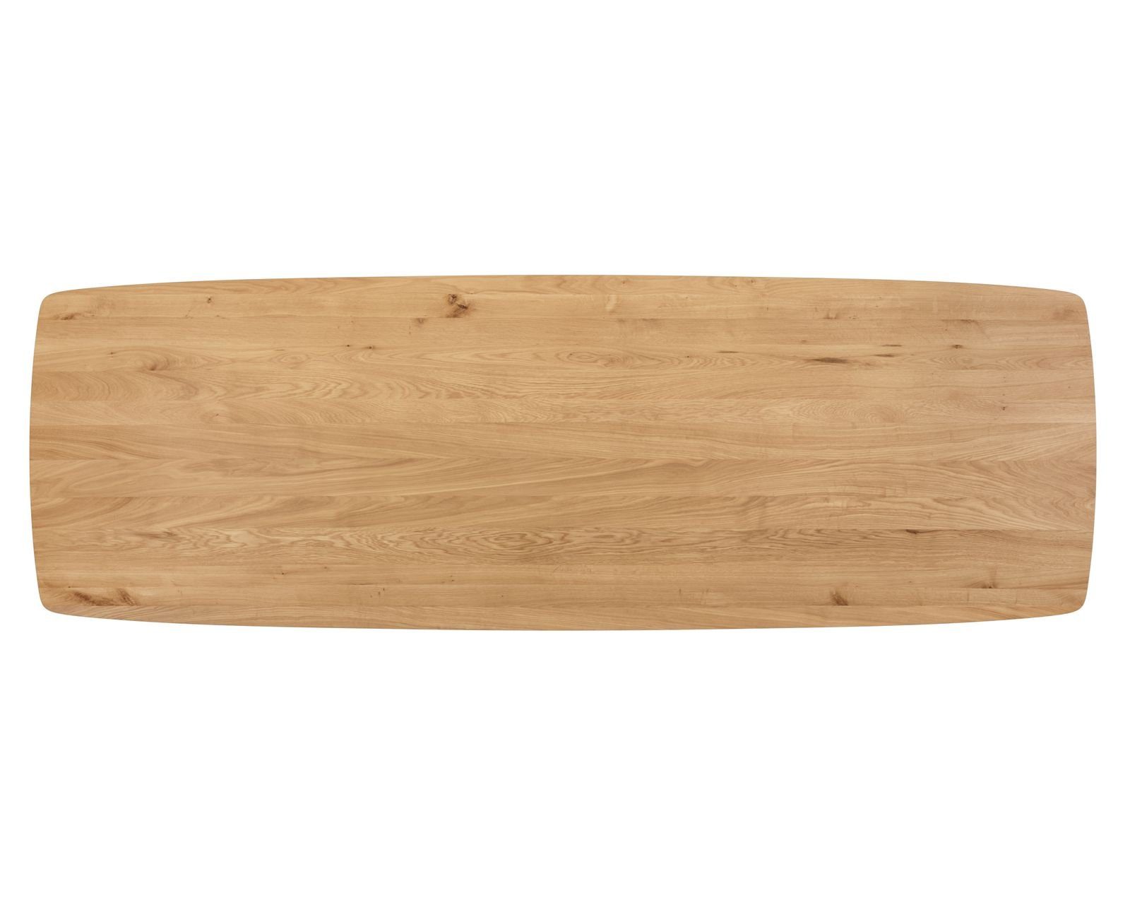 DELIFE Esstischplatte Edge, Boot Eiche Natur 300x120x2,5-3 cm Schweizer Kante