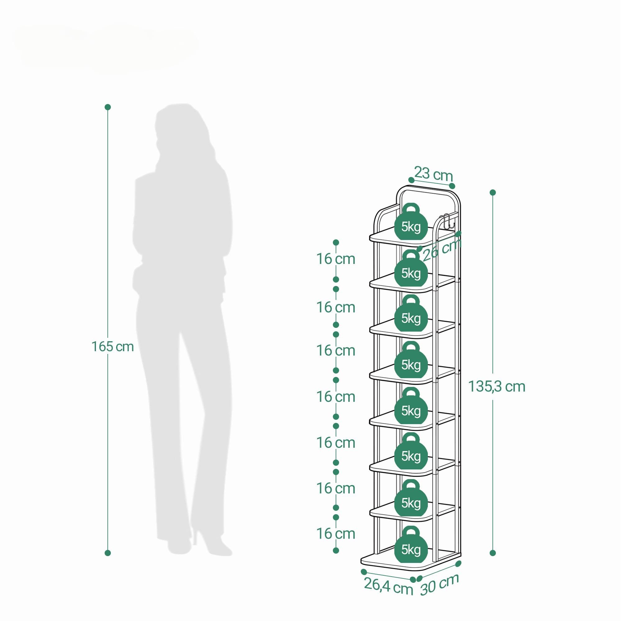 HZUANERI Schuhregal, Vertikal, 8 Etagen, für kleine Räume, 1-tlg., Freisteh günstig online kaufen