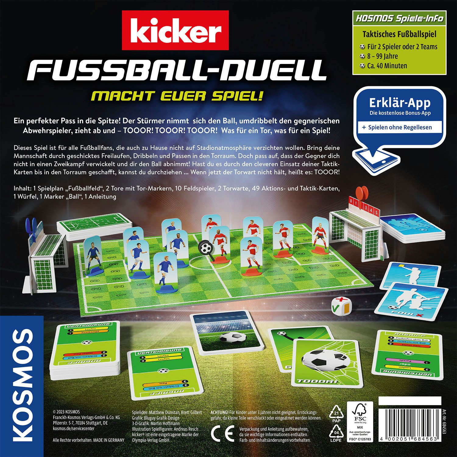 Kosmos Spiel Kicker Fußball-Duell, Familienspiel, Made in Europe