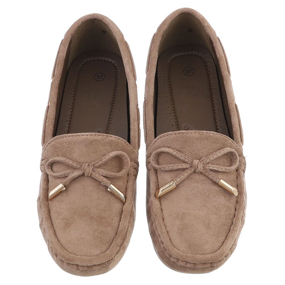 Ital-Design Damen Mokassin mit elegantem Design und optimalem Komfort Slipper (91260993) Flach Mokassins in Hellbraun – Bild 4 von 5