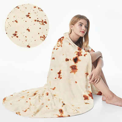 Wohndecke Burrito-Decke 180 cm, realistisches Essensmuster als Geschenk, yhroo, Wendbare Tortilla-Decke, weiche, warme Flanell-Süße Decke