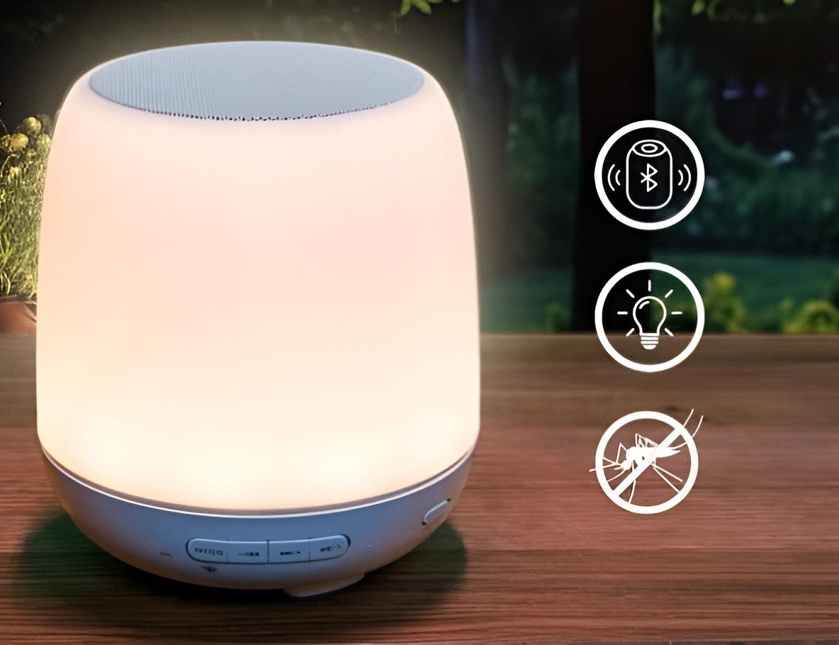 Terris BTL 692 BT Lautsprecher Bluetooth-Lautsprecher (5 W, mit Ultraschall Insektenabwehr und integriertem Licht)
