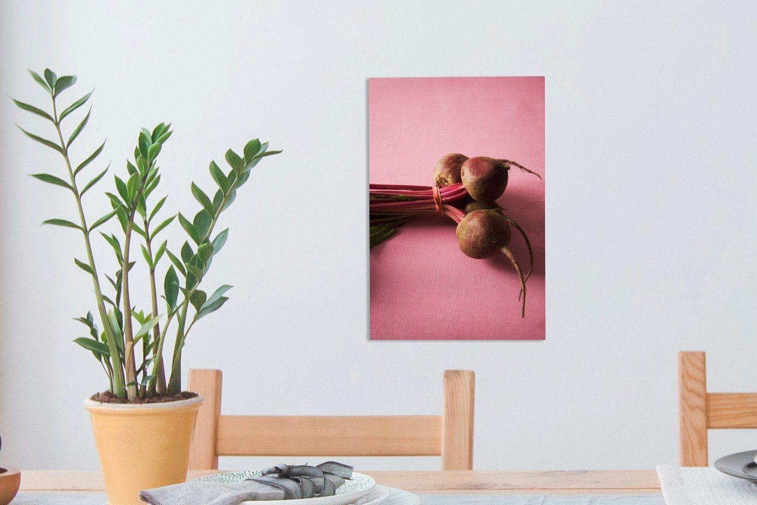 aus Wald St), Gemälde, Ein Leinwandbild OneMillionCanvasses® Leinwand, rosa Leinwandbild einer bespannt Rüben Zackenaufhänger, inkl. auf 20x30 (1 cm fertig roten