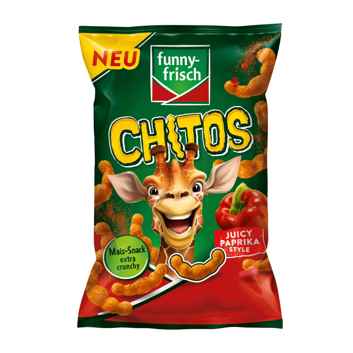 funny-frisch Knabberei, funny frisch Chitos Juicy Paprika Style Maissnack Packung 80g