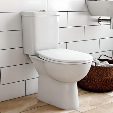 Retoo WC-Sitz WC Sitz Absenkautomatik Toilettendeckel Klobrille Toilettensitz (Packung, Weißer Toilettensitz,Befestigungselemente, Bedienungsanleitungen), langsame Abstiegsfunktion, Sicherheit, Stabilität, Einfache Montage