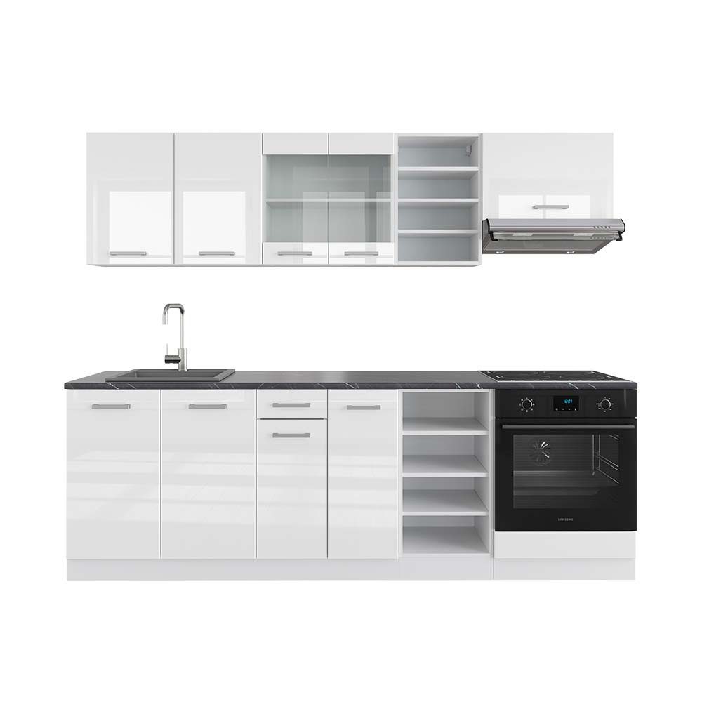 Vicco Küchenzeile R-Line, Weiß Hochglanz/Weiß, 240 günstig online kaufen