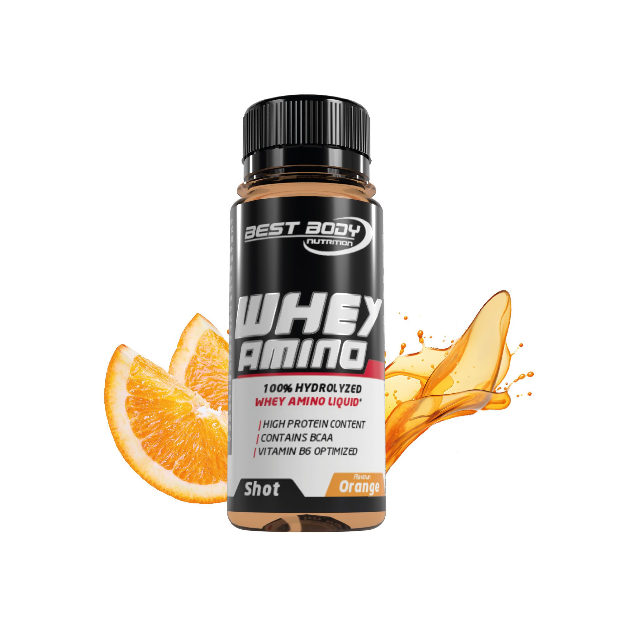Best Body Nutrition Whey Amino Shot - Orange - 12 Shots à 60 ml - MHD 31.08.2026 Flüssigkeit, Shot